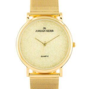 Moteriškas laikrodis Jordan Kerr C3129AUX – aukso spalvos ciferblatas