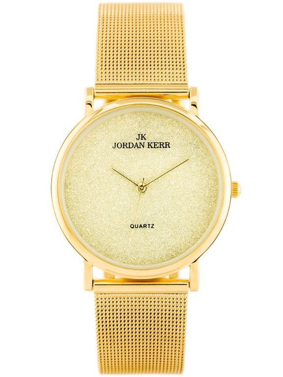Moteriškas laikrodis Jordan Kerr C3129AUX – aukso spalvos ciferblatas