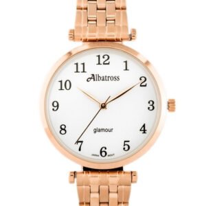 MOTERŲ LAIKRODIS ALBATROSS Glamour ABBB97 (za537c) rožinis auksas/baltas