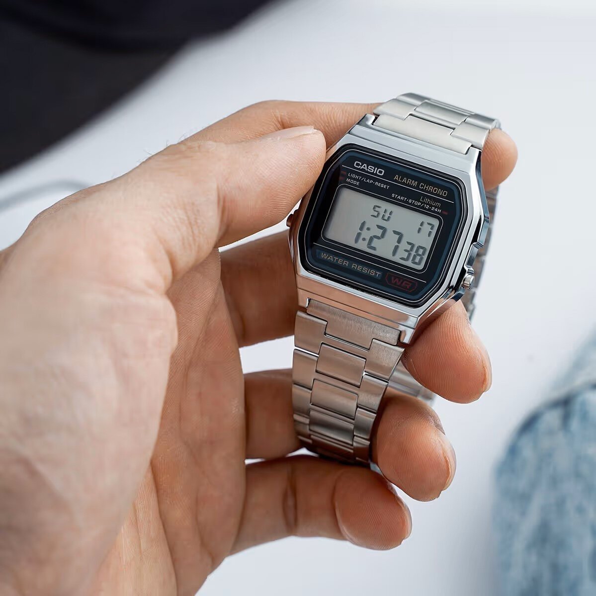 VYRIŠKI LAIKRODIS CASIO A158WA-1D VINTAGE RETRO + DĖŽUTĖ - Image 5