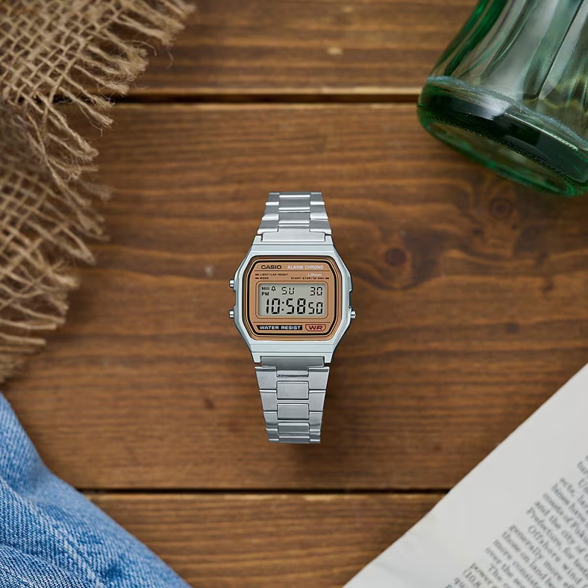 VYRIŠKAS LAIKRODIS CASIO A158WEA-9 (zd093b) – KLASIKA + DĖŽUTĖ - Image 9
