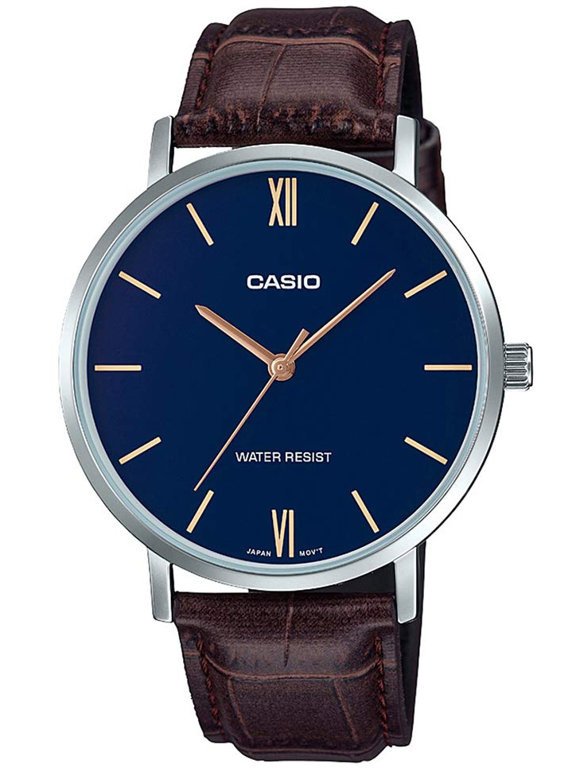 CASIO MTP-VT01L-2B VYRIŠKAS LAIKRODIS + DĖŽUTĖ