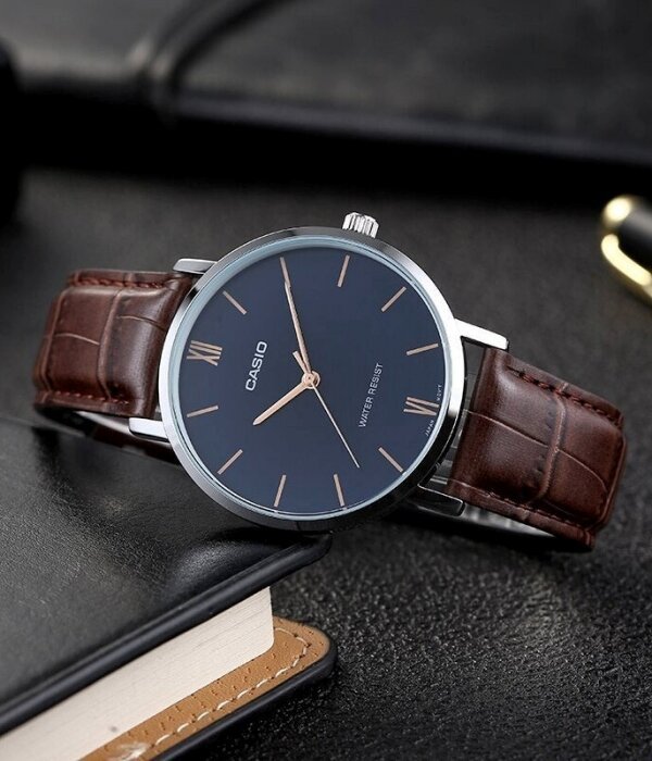 CASIO MTP-VT01L-2B VYRIŠKAS LAIKRODIS + DĖŽUTĖ - Image 4