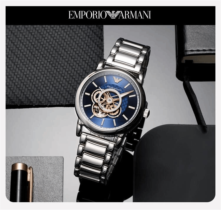 Vyriškas laikrodis EMPORIO ARMANI LUIGI Open Heart AUTOMATIC AR60036 - Image 11