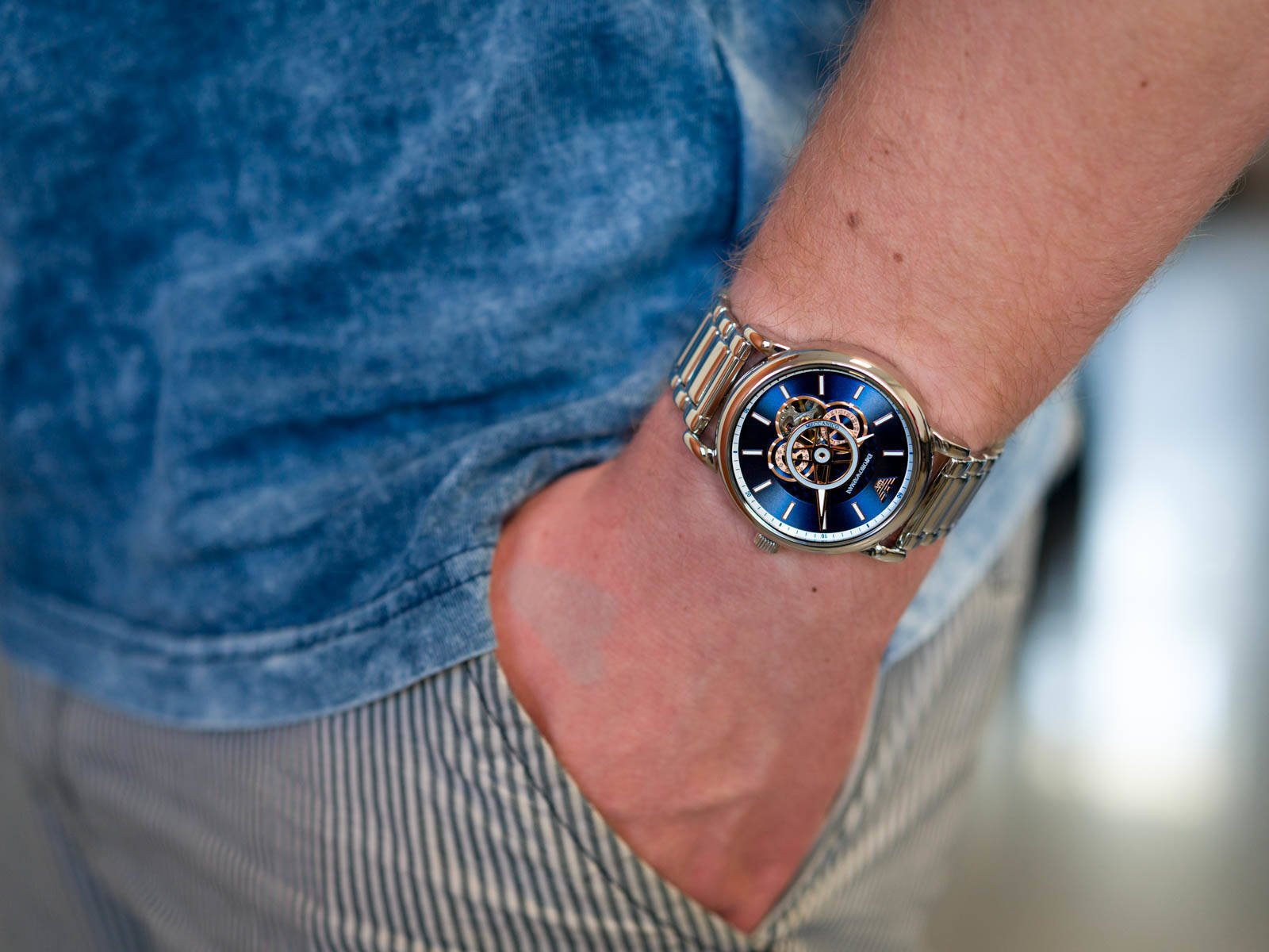 Vyriškas laikrodis EMPORIO ARMANI LUIGI Open Heart AUTOMATIC AR60036 - Image 8