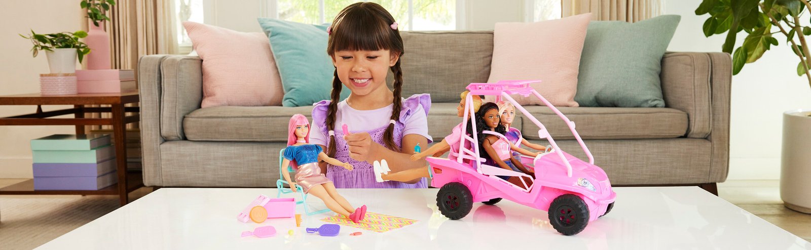 BARBIE MYSTERIES BEACH BUGGY paplūdimio automobilis (JFV68) – papildomas vaizdas 6