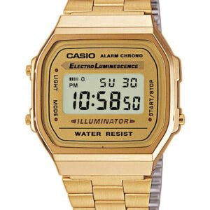 CASIO A168WG-9W UNISEX LAIKRODIS (zd088b) - CLASSIC + DĖŽUTĖ