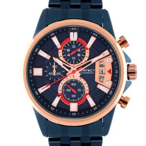 VYRIŠKAS LAIKRODIS PERFECT M504CH-06 - CHRONOGRAFAS (zp383d) + DĖŽUTĖ