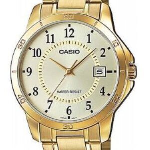 CASIO MTP-V004G-9B VYRIŠKAS AUKSINIS LAIKRODIS (zd047a) + DĖŽUTĖ