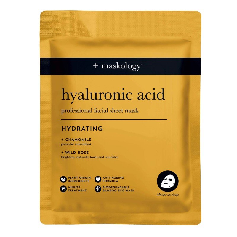 HYALURONIC ACID Professional Sheet Mask Lakštinė veido kaukė su hialuronu, 22ml