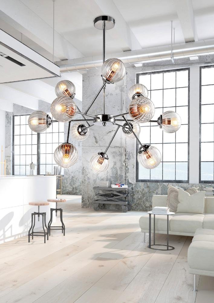 BEST Pendant 12X40W E14 Chrome Copper – papildomas vaizdas 3