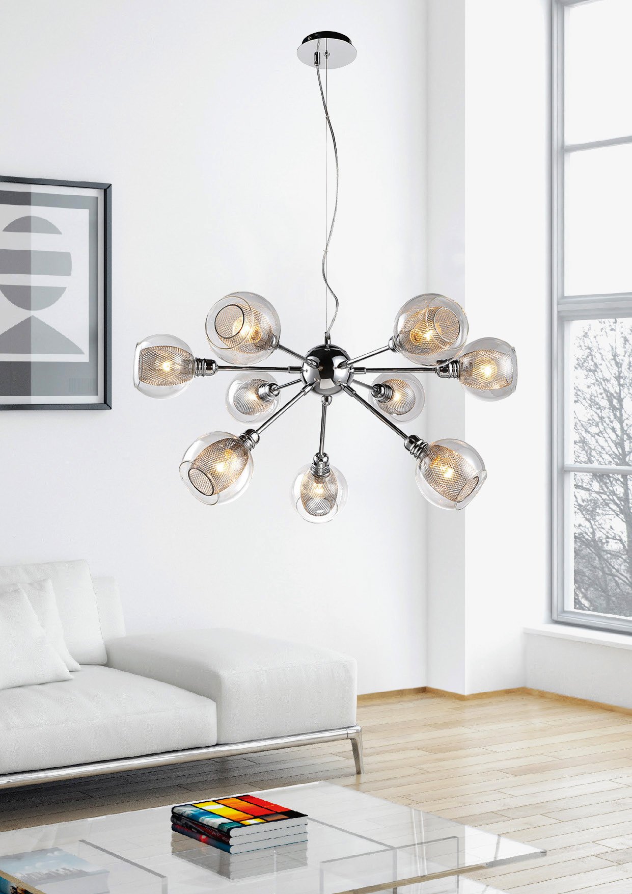 DIXI Pendant 9X40W E14 Chrome – papildomas vaizdas 1