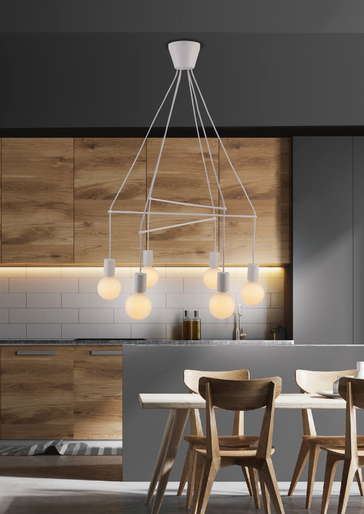 ALTO Pendant 6X40W E27 White Mat – papildomas vaizdas 1