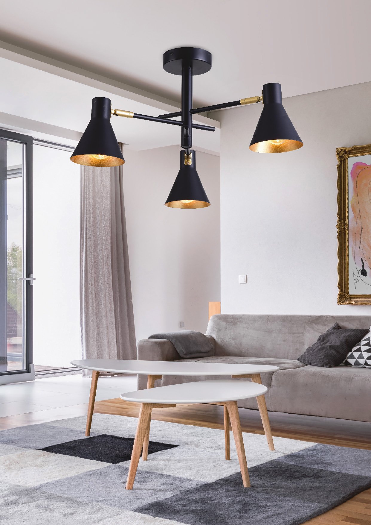 LESS Pendant 3X40W E14 Black Mat – papildomas vaizdas 1