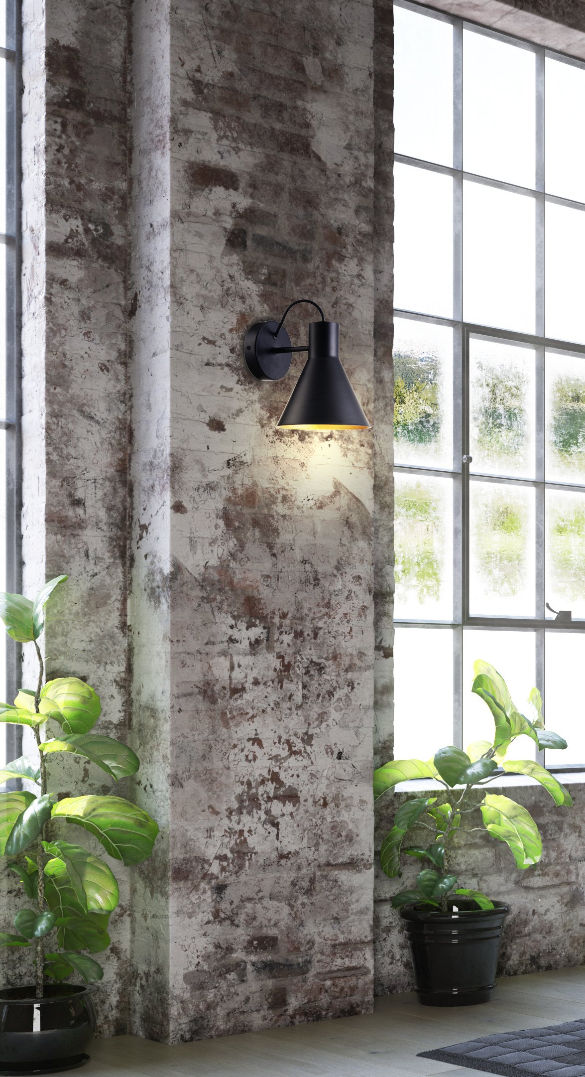 MORE Wall lamp 1X40W E27 Black Mat – papildomas vaizdas 1