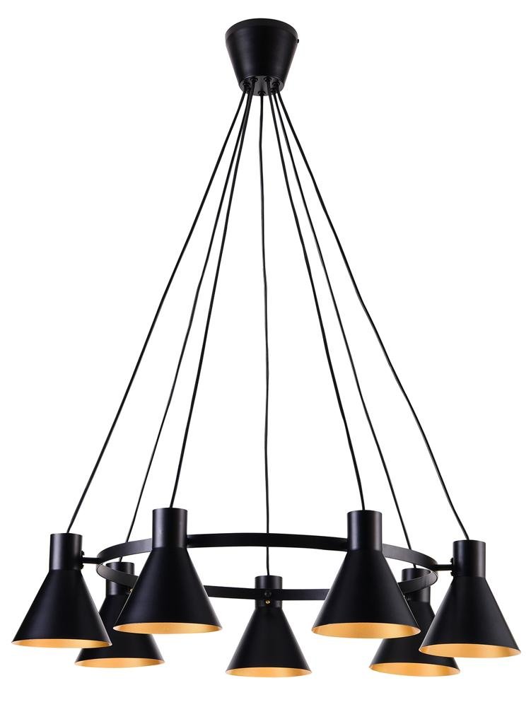 MORE Pendant 7X40W E27 Black Mat