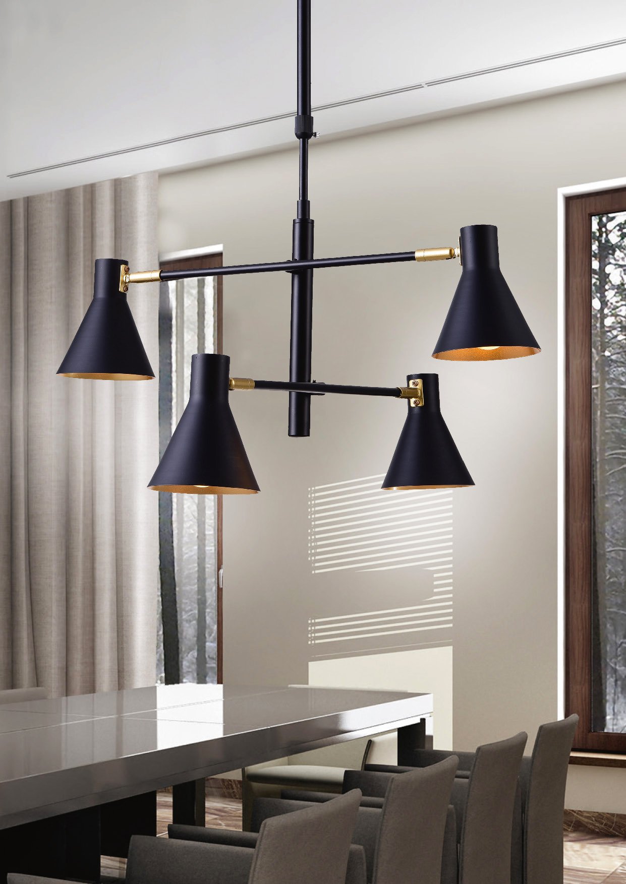 LESS Pendant 4X40W E14 Black Mat – papildomas vaizdas 1