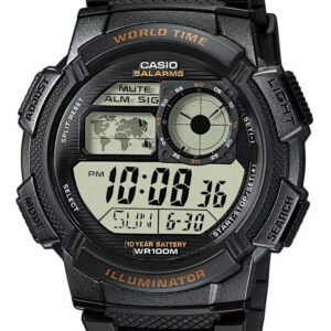 VYRIŠKAS LAIKRODIS CASIO AE-1000W-1AV – PASAULIO LAIKAS + DĖŽUTĖ