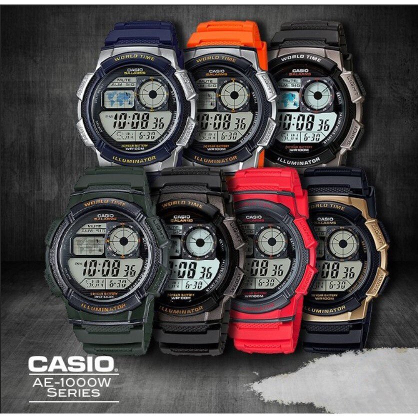 CASIO VYRIŠKAS LAIKRODIS AE-1000W 3AVDF (zd073b) – PASAULIO LAIKAS + DĖŽUTĖ - Image 8