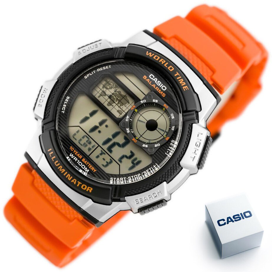 CASIO VYRIŠKAS LAIKRODIS AE-1000W 4BV (zd073d) – PASAULIO LAIKAS + DĖŽUTĖ - Image 10