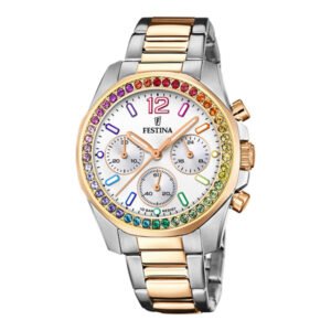 Moteriškas laikrodis Festina Boyfriend Rainbow F20608/2 Ladies Watch Chronograph