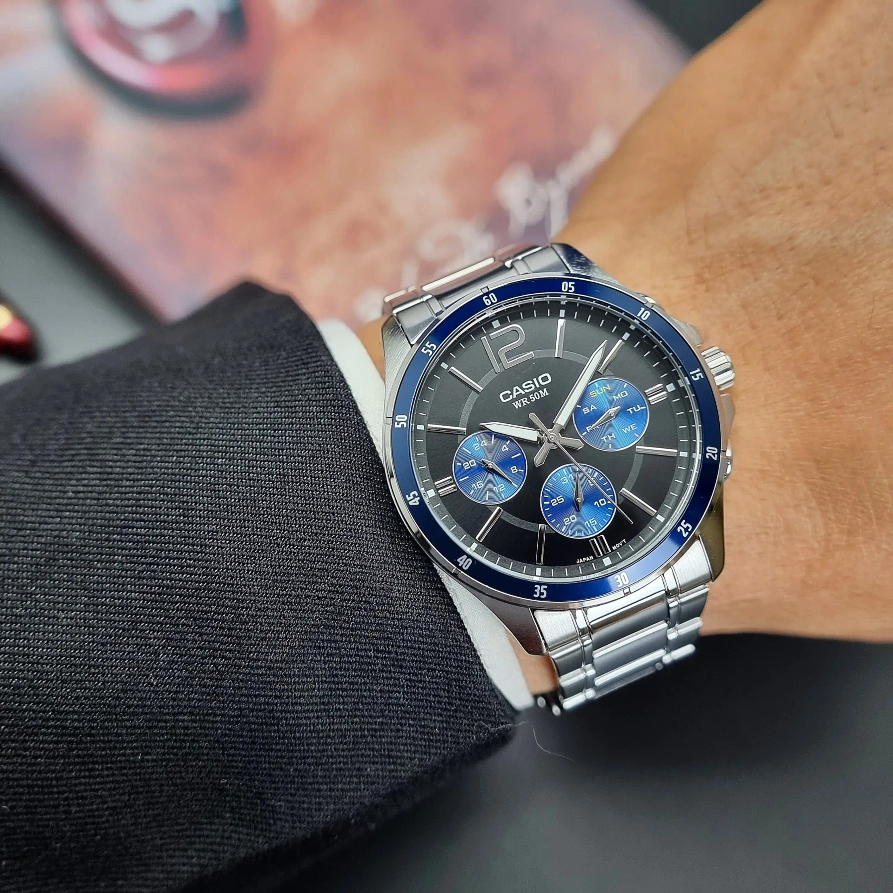 CASIO VYRIŠKAS LAIKRODIS MTP-1374D-2AV (zd063c) + DĖŽUTĖ - Image 6