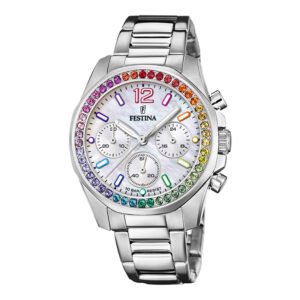Moteriškas laikrodis Festina Boyfriend Rainbow F20606/2 Ladies Watch Chronograph