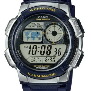 CASIO VYRIŠKAS LAIKRODIS AE-1000W 2AV (zd073e) – PASAULINIS LAIKAS + DĖŽUTĖ