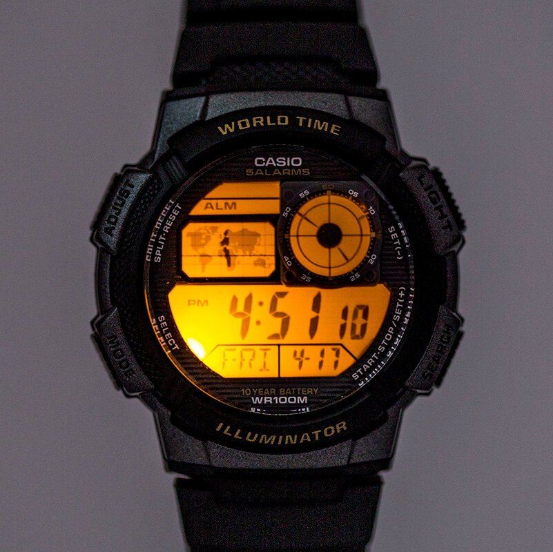 CASIO VYRIŠKAS LAIKRODIS AE-1000W 1BVDF (zd073g) – PASAULIO LAIKAS + DĖŽUTĖ - Image 4