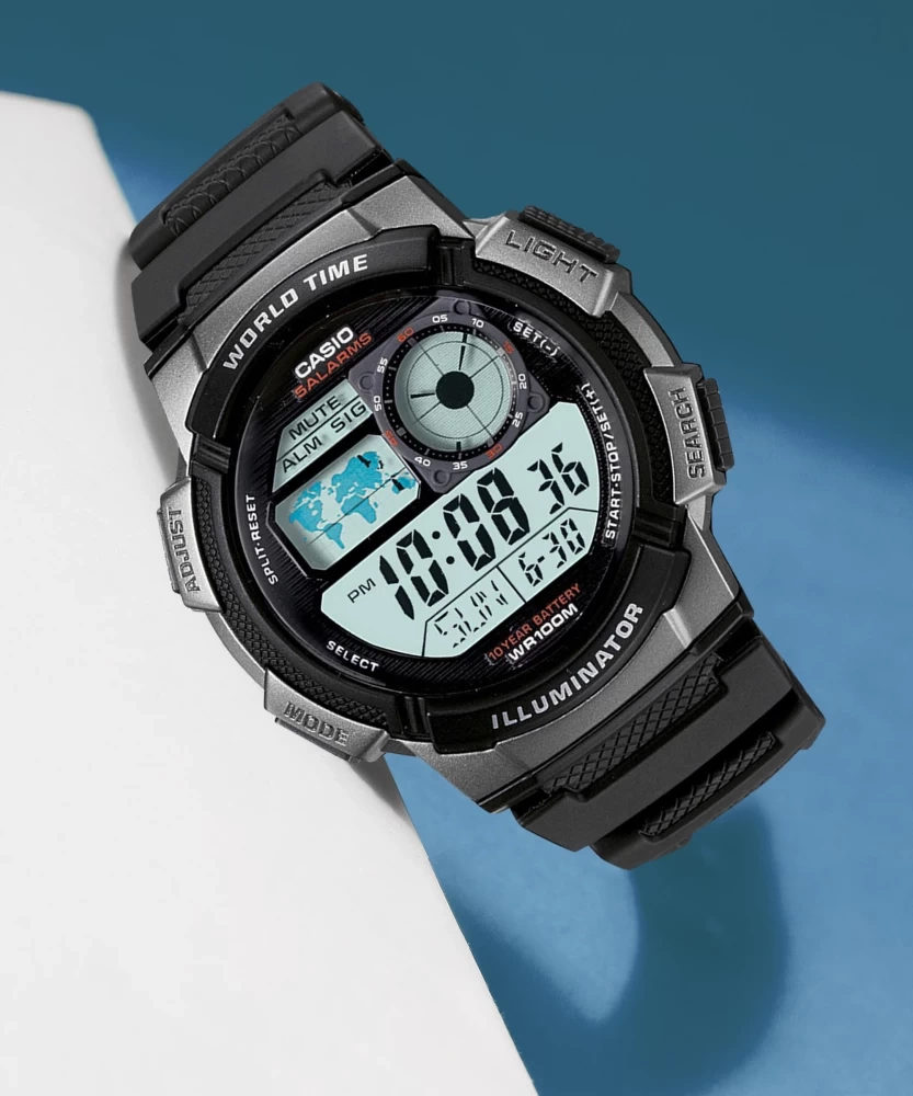 CASIO VYRIŠKAS LAIKRODIS AE-1000W 1BVDF (zd073g) – PASAULIO LAIKAS + DĖŽUTĖ - Image 10
