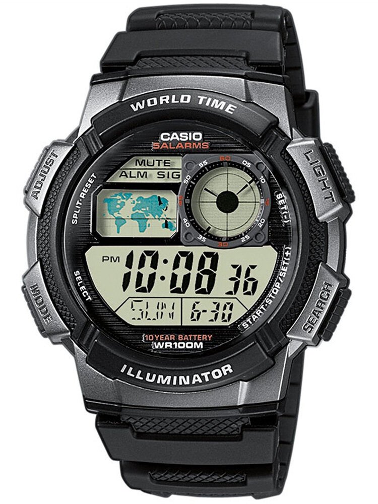 CASIO VYRIŠKAS LAIKRODIS AE-1000W 1BVDF (zd073g) – PASAULIO LAIKAS + DĖŽUTĖ