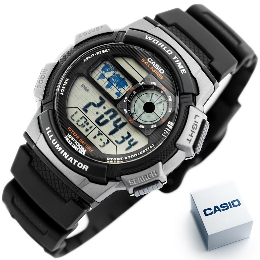 CASIO VYRIŠKAS LAIKRODIS AE-1000W 1BVDF (zd073g) – PASAULIO LAIKAS + DĖŽUTĖ - Image 11