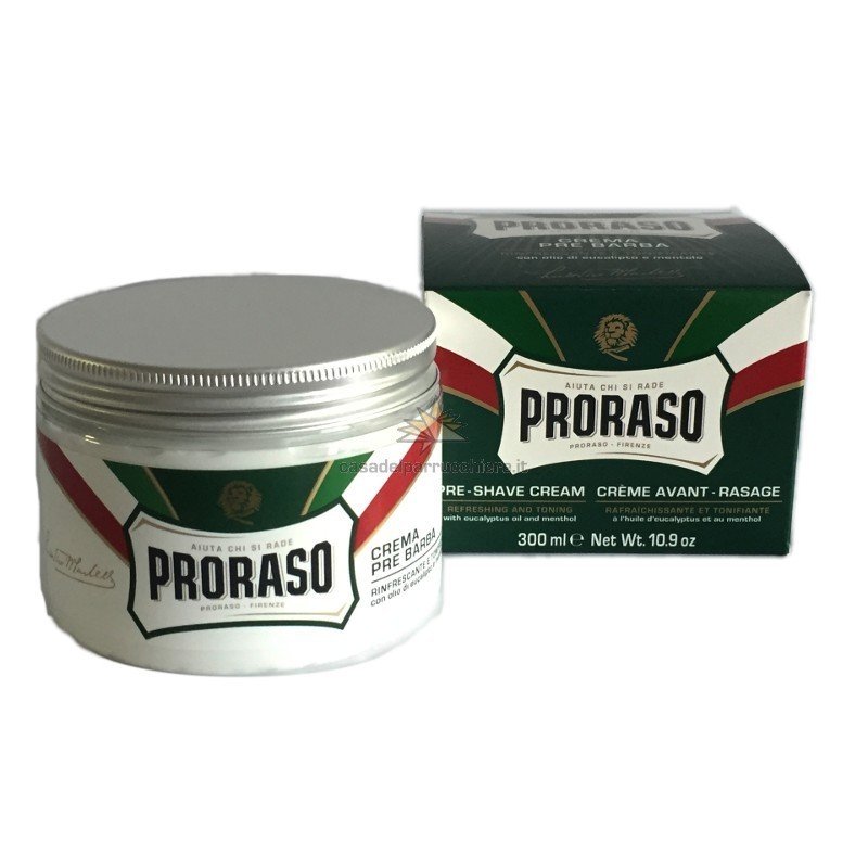 Green Line Pre-Shave Cream Gaivinantis kremas prieš skutimąsi su eukaliptu, 300 ml