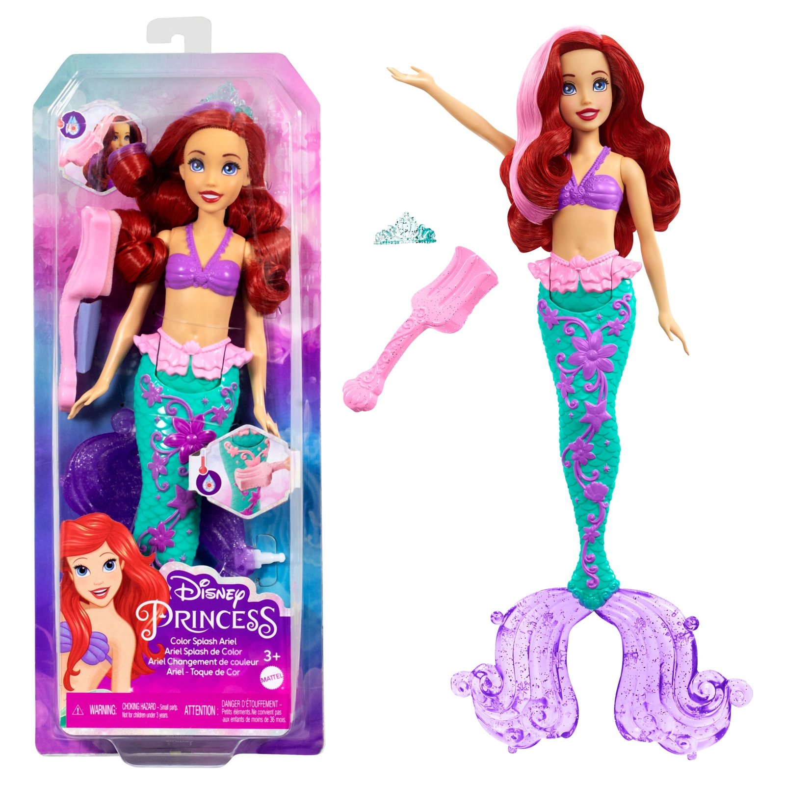 „DISNEY PRINCESS“ lėlė - Arielė su spalvų keitimo funkcija