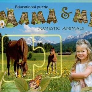Lavinamoji dėlionė Mama ir aš, Naminiai gyvūnai, angl., 2+