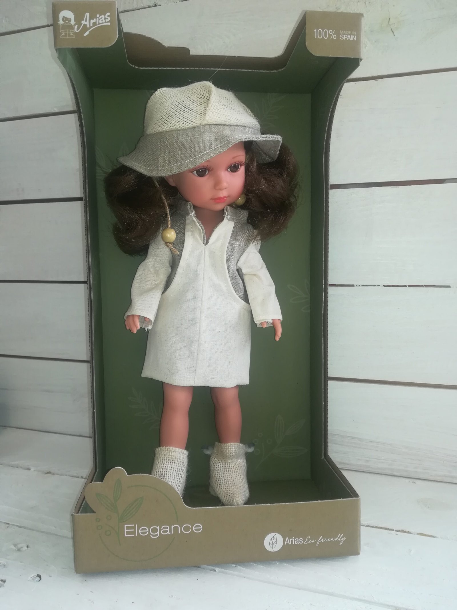 Lėlytė Carole su lininiais rūbeliais, 36 cm – papildomas vaizdas 1