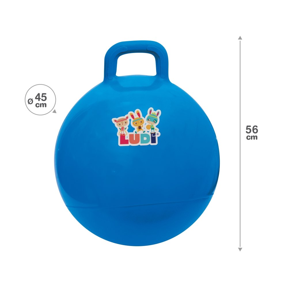 LUDI šokinėjimo kamuolys, mėlynas 45 cm – papildomas vaizdas 2