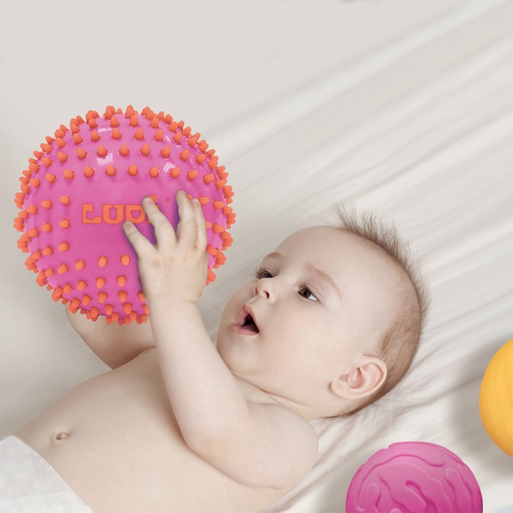 LUDI sensoriniai kamuoliukai, rožinė ir geltona, 3 vnt. – papildomas vaizdas 6