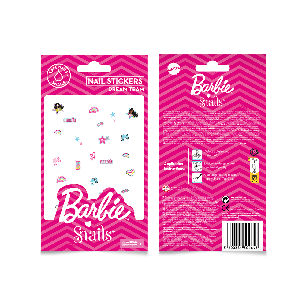 Barbie Snails nagų lipdukai, Dream Team – papildomas vaizdas 2