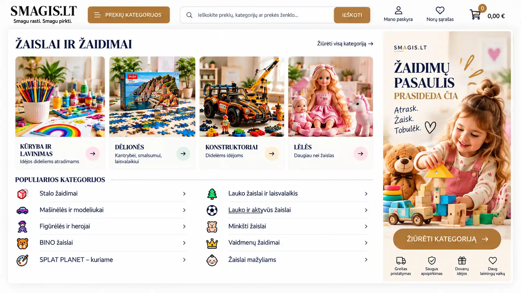 Žaislai ir žaidimai internetu – SMAGIS.LT