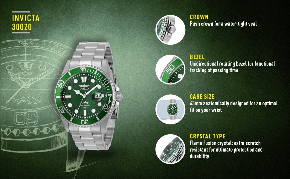 Vyriškas laikrodis INVICTA PRO DIVER 30020 – WR100 – 5