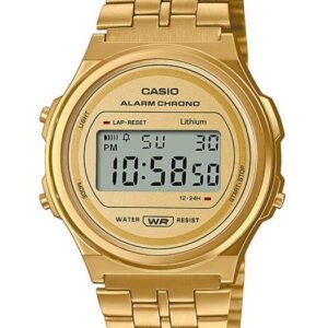 CASIO Vintage Iconic A171WEG-9ADF MOTERŲ LAIKRODIS + DĖŽUTĖ