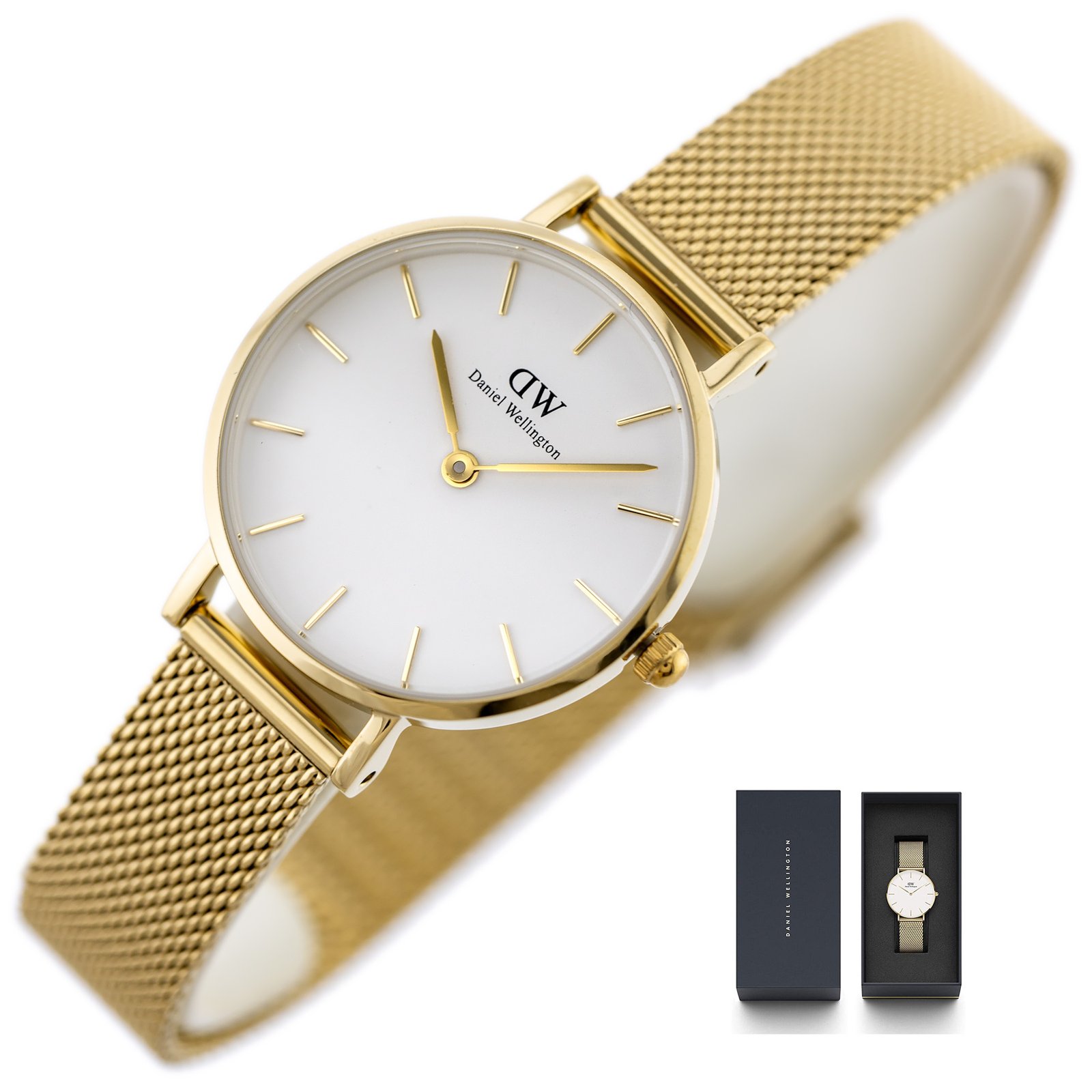 Moteriškas laikrodis DANIEL WELLINGTON DW00100350 – Petite Evergold 28 mm – 12