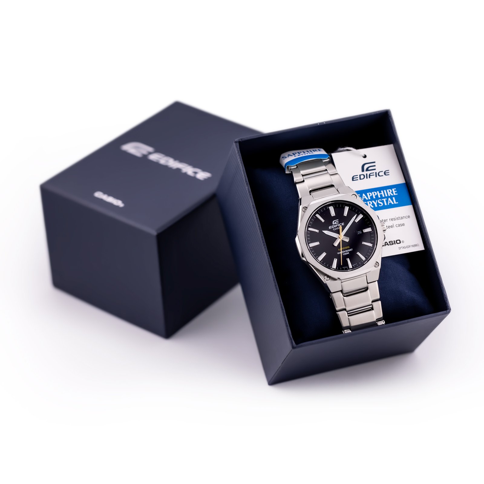 Casio EFR-S108D-1A Edifice Classic Sapphire vyriškas laikrodis + DĖŽUTĖ - Image 9