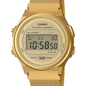 Casio Vintage moteriškas laikrodis A171WEMG-9A + DĖŽUTĖ (zd645a)