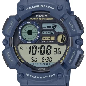 CASIO skaitmeninis vyriškas laikrodis su mėnulio fazėmis WS-1500H-2AVEF + DĖŽUTĖ