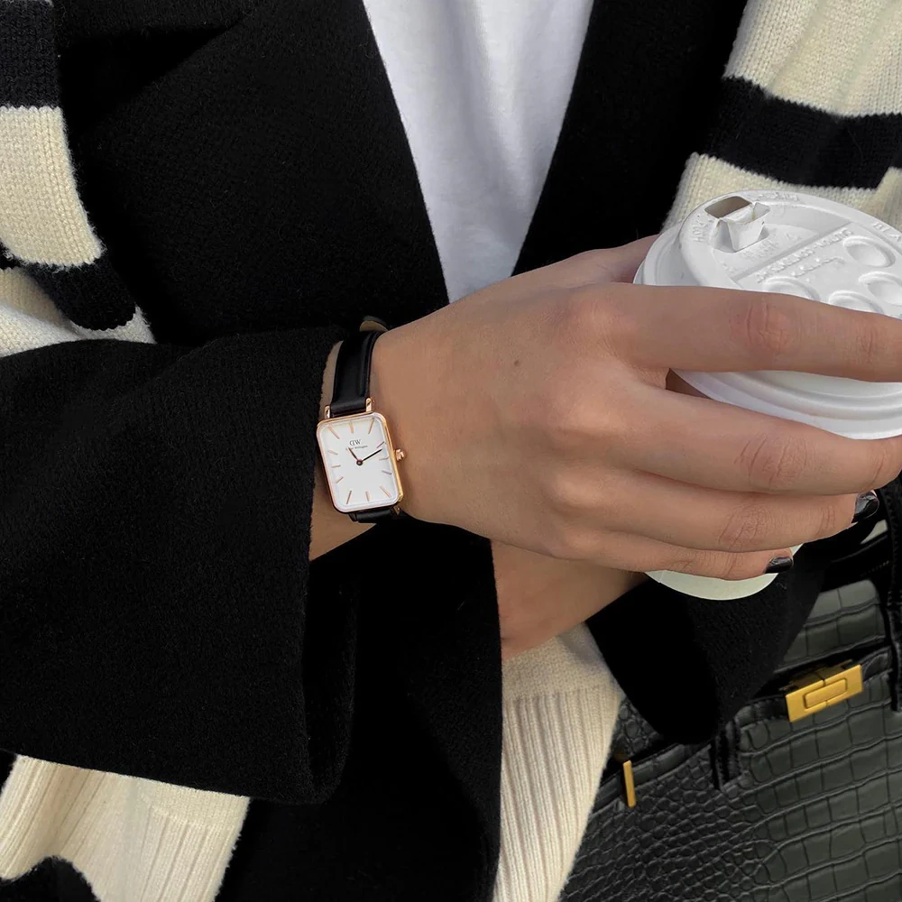 Moteriškas laikrodis DANIEL WELLINGTON DW00100434 – Quadro Pressed Sheffield Gold 32 mm – 3