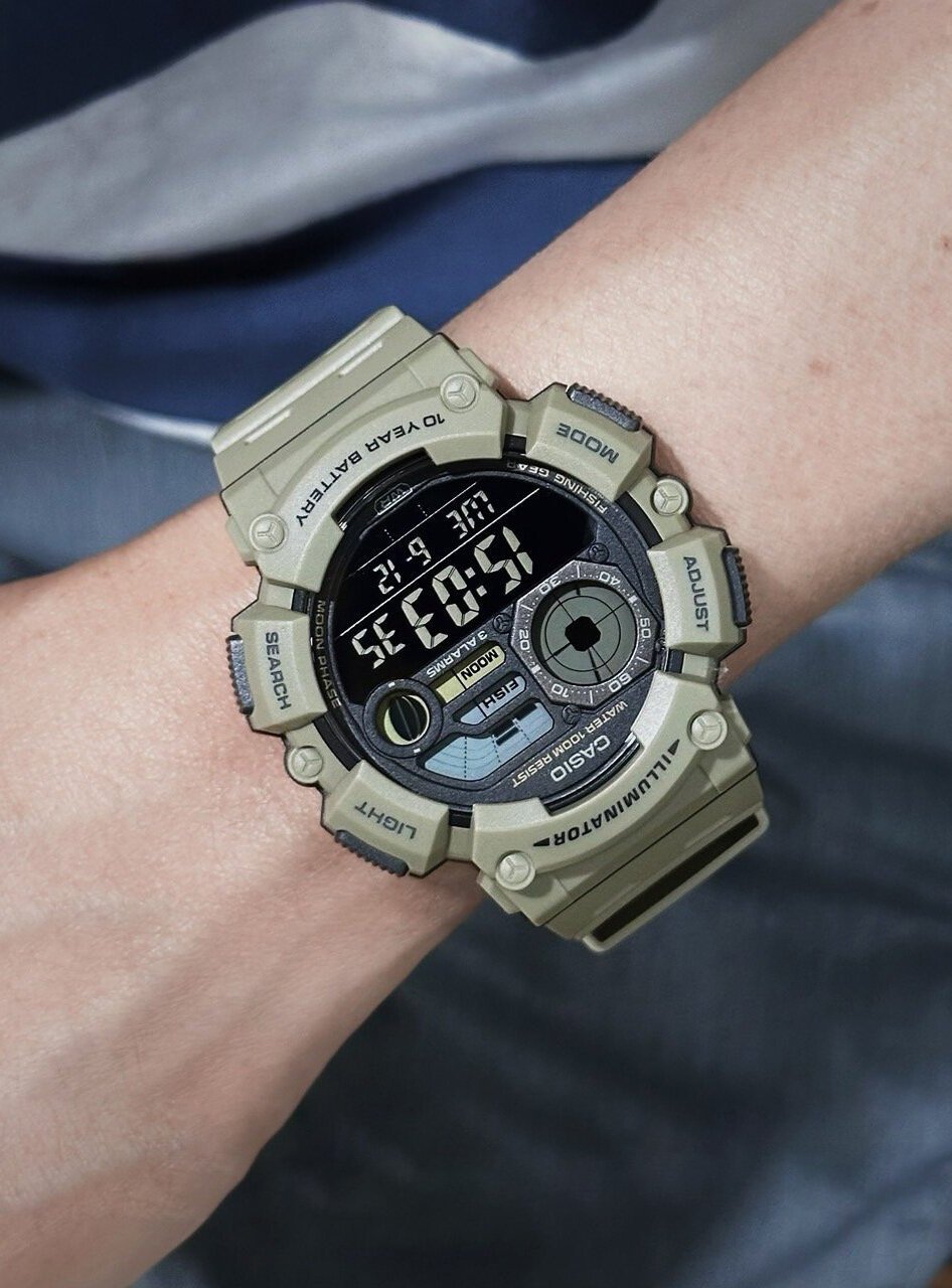 ZEGAREK MĘSKI CASIO Digital Moonphase WS-1500H-5B + BOX - Image 6