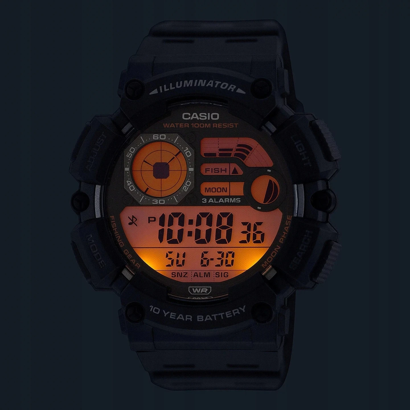 ZEGAREK MĘSKI CASIO Digital Moonphase WS-1500H-5B + BOX - Image 8