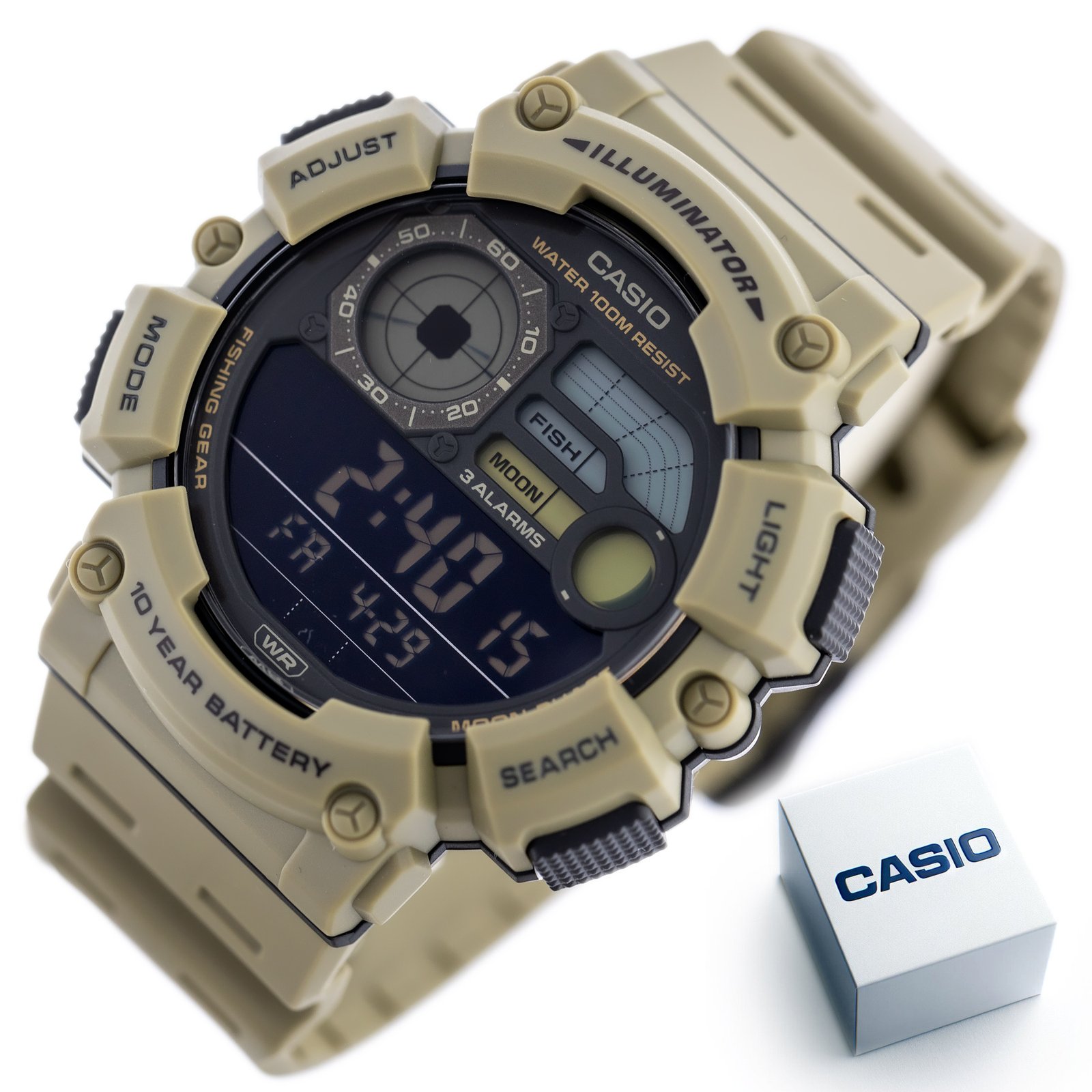 ZEGAREK MĘSKI CASIO Digital Moonphase WS-1500H-5B + BOX - Image 10